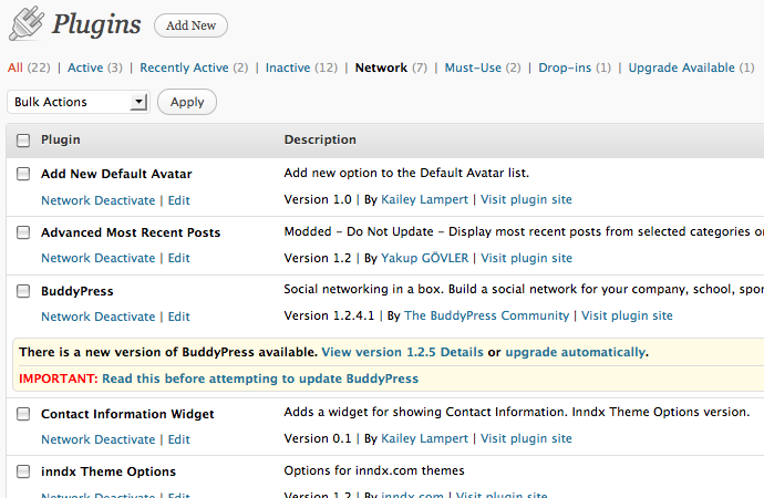 network-activated plugins as seen by super-admin