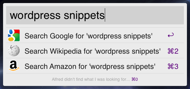 Alfred web search